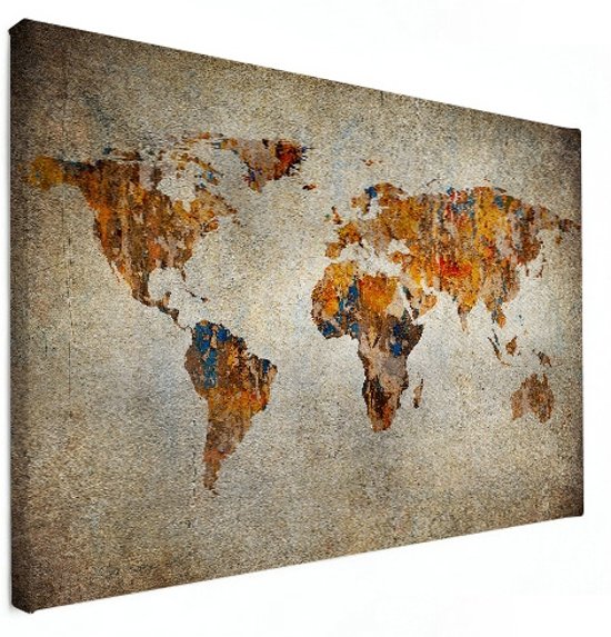 Wereldkaart Canvas